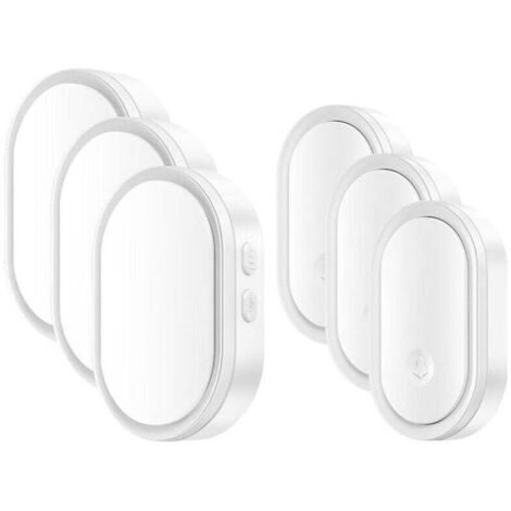 KZQ Smart LED Doorbell for Home, 3 Doorbells, 3 Buttons, 5pcs White (1/4)