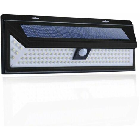 118 LED Solar Lamp - Wall Light with PIR Motion Sensor - 1000 Lumen Lighting - IP65 Waterproof for Outdoor Use in the Garden. (1/4)