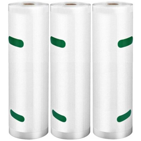 Food Vacuum Sealer Bags, 3 Rolls, 20 x 500 cm, for Vacuum Sealing Machines, Microwave and Refrigerator Use, Reusable, Double-Sided, FDA Approved, BPA-Free