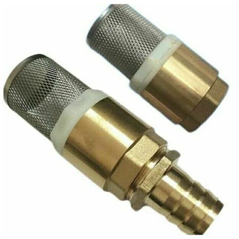 1-inch (25 mm) brass pagoda check valve - Foot check valve with stainless steel suction strainer (1/4)
