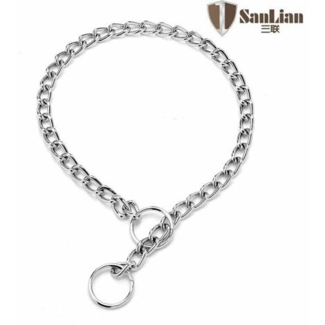 Dog Collar, Adjustable Choke Collar in Solid Steel for Pets of All Sizes (Silver, S-2.5 mm x 50 cm) (1/4)