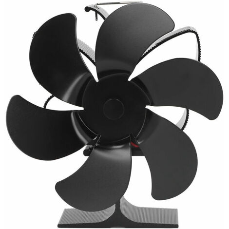 KZQ 6-Blade Stove Fan, Automatic Start, High Temperature Resistance and Energy Efficient, Heat-Powered Fan for Home, Black, 152mm Diameter (1/4)