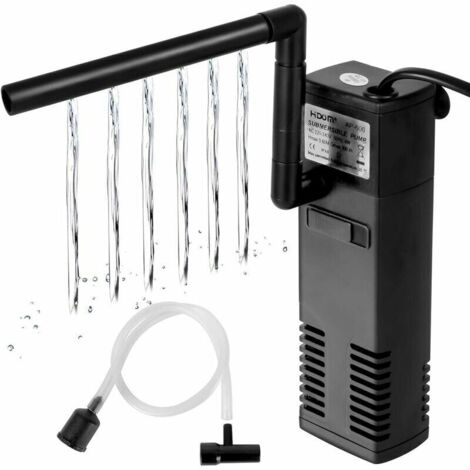KZQ Aquarium Filter with 4W 600L/H Water Flow Rate, Internal Filter for 60L Aquariums, Aquarium Pump Filter with Filter Sponges for Fish
