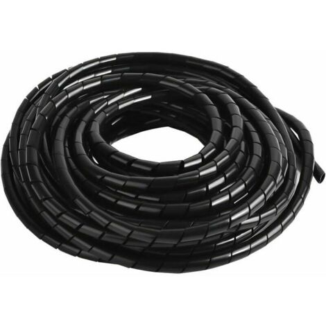 KZQ Spiral Cable Cover, 12m Universal Flexible Electrical Cable Sleeve, Cable Management Tube for Organizing or Hiding Cables, DIY Cable Protector for Home Office, TV, PC, Dia: 8mm, Black
