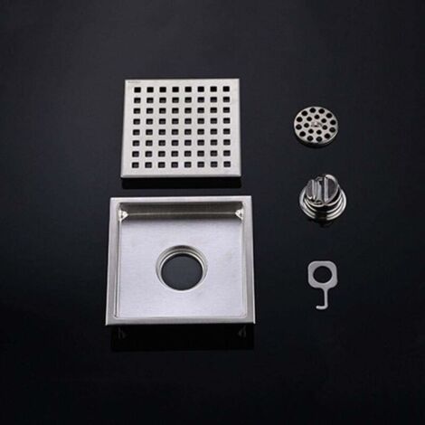 Stainless Steel Floor Drain 15cm x 15cm Square Filter Deodorizing Anti-Backflow Water Leak (1/3)