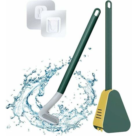 Golf Toilet Brush,Long-Handled Toilet Brush,Golf Brush Head Toilet Brush,Silicone Toilet Brush,Toilet Brushes and Holders,for Bathroom or Guest Toilet (Army Green) (1/5)