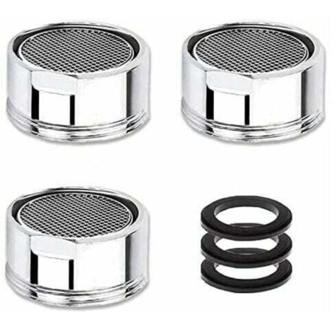 KZQ Tap Aerator M22/M21.5, 3 Pieces, Water Saving Tap Aerator with Stainless Steel Filter, Tap Water Filter Aerator (21.5mm Male Thread) (1/3)