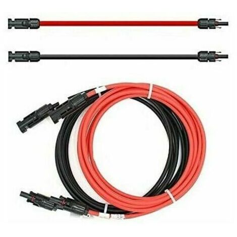 KZQ Extension Cable - Double-sided - Solar Cable - Red/Black - 6 mm² - With pre-installed solar connector (2 x 2 m) (1/4)