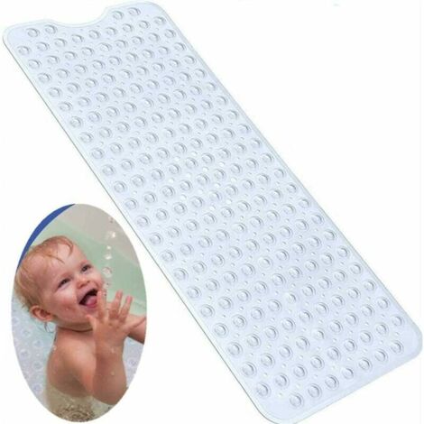 Non-Slip Safety Bath Mat, Extra Long Non-Slip Bath Mat, Antibacterial and Mold-Resistant Shower Mat, Extra Long, Ideal for Children (1/4)