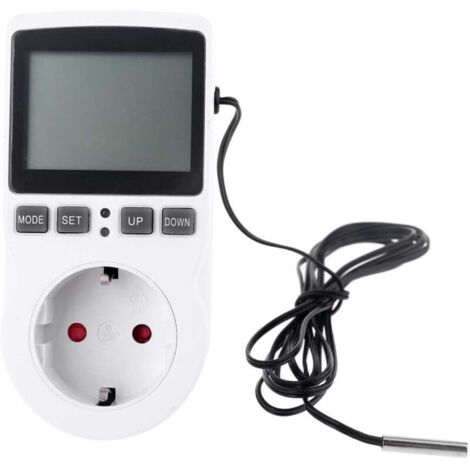 Thermostat Numérique Prise Contrôleur de Température Sortie 1.7m Sonde 220V 110V 15A ℃ Chauffage Refroidissement Contrôle pour Couveuse Semence Thermostat minuterie interrupteur prise de contrôle de t (1/4)