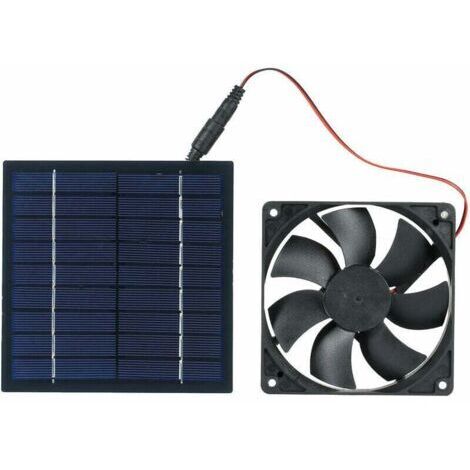 Ventilateur Alimenté par Panneau Solaire - Mini Ventilateur 5W 6V à Extraction Solaire Actionné par la Lumière du Soleil - Résistant à l'Eau IP65 - Idéal pour Maison, Serre, Toit de RV, etc. (1/4)