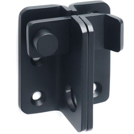Verrou Porte Coulissante Serrure Volet Loquet Porte Verrou Portail à Bascule Boulon avec Vis pour Porte, Fenêtre, Placard et Jardin, Finition Noir Mat en Acier Inoxydable