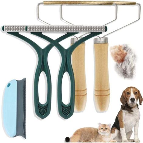 Rasoir Anti Bouloche Manuel, Lot de 5 Brosse Chien Chat, Clean et Enleve Poils d Animaux, Pour Manteau Tissé, Tapis, Tricot (1/4)