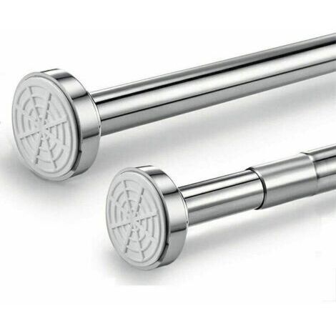 Barre Télescopique en Acier Inoxydable pour Rideau de Douche - Réglable par Rotation - Plus Sûre et Plus Ferme qu'une Tringle de Douche - Tringle à Vêtements (65-100 cm) (1/4)