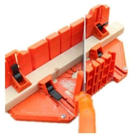 XVX – Boîte à onglets en plastique – 4 angles de coupe 0° 22,5° 45° 90° – Pour bois dur – Dimensions 35,5 x 11 x 15 cm (1/4)