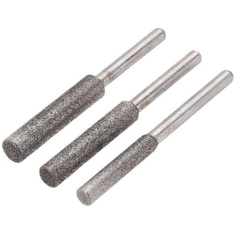 3 Meules d'Affutage et Aiguisage Chaine Tronçonneuse Diamant Burr Aiguiseur Outils D'affûtage - Meules (4mm, 4.8mm, 5.5mm) Durabilité (1/4)