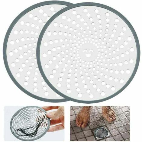 XVX Drain de Douche en Acier Inoxydable Douche Drain Attrape-Cheveux Filtre a Cheveux Filtre Vidange Antirouille Anti-colmatage Facile à Nettoyer pour Salle de Bain Cuisine Baignoire - Argent (1/4)