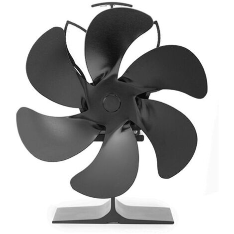 Ventilateur Poele à Bois, Silencieux Ventilateur Cheminee écologique Alimenté à la Chaleur à 6 Pales,Cycle Silencieux Ventilateur Cheminee à Granulés pour Brûleur/Bûches de Poêle (1/4)