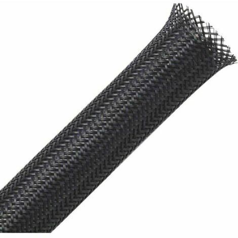 Gaine Câble Tressée Extensible de 13mm x 30m, Idéale pour Cacher et Ranger les Câbles Automobiles et les Fils.