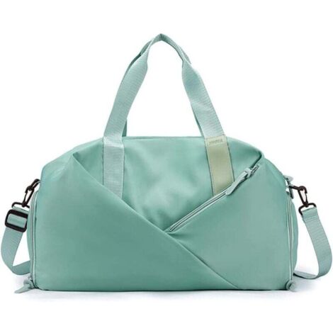 Sac de sport unisexe avec compartiment à chaussures - Poche de rangement étanche - Pour entraînement, natation, yoga, Vert, Multifonctionnel, élégant, minimaliste (1/4)