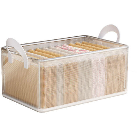 Boîte de rangement pour vêtements, boîte d'organisation de garde-robe multicouche, panier de rangement pliable Transparent (1/4)