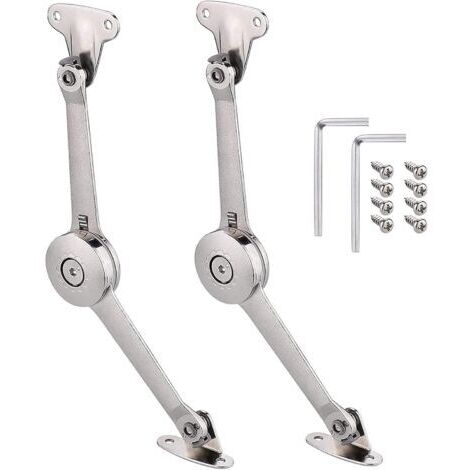 2 Pièces Meuble Armoire Meuble Porte Ascenseur Support Charnière Standard Forte Ferrures pour Relevants et Abattants Couvercles Stay pour Porte D'armoire de Cuisine Placard Boîte à Jouets (1/4)