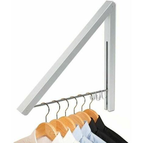 Porte-manteau pliable peu encombrant en alliage d'aluminium, à fixer au mur, pour le salon, la chambre, la salle de bain et le bureau (1 pièce). (1/4)