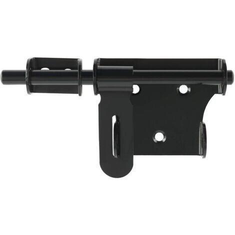 Loquets et Verrous Loquet Porte Exterieur, Verrou Porte Coulissante avec Trou pour Cadenas Serrure de Porte Extérieure ou Intérieure, Loquets de Portes 15 CM en Acier Inoxydable Noir (1/4)