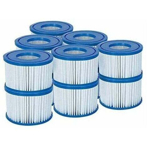 XVX – Lot de 6 cartouches filtrantes Lay-Z-Spa Taille VI – 12 filtres pour spa – Installation simple – Maintien de l'eau propre et claire (1/4)