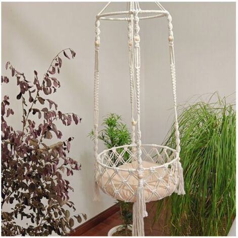 Panier suspendu pour chat 30cm , panier suspendu tissé à la main, baie vitrée, nid de chat suspendu, berceau pour chat (1/4)