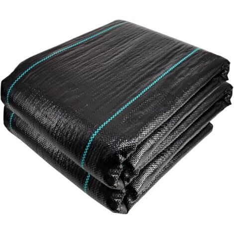 Toile de Paillage Contre Les Mauvais Herbes 2Mx20M en Fibres de Polypropylène Tissées Anti-UV Résistant Aux Déchirures avec Haute Stabilisation Bâche de Paillage (1/4)