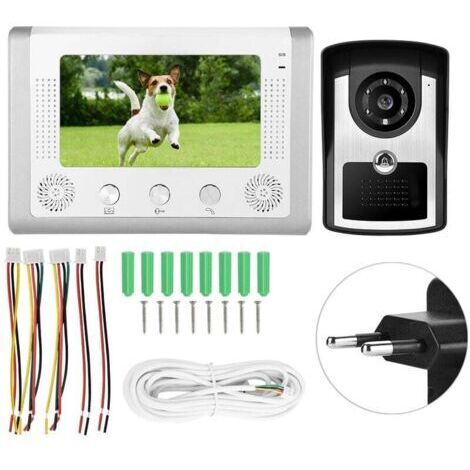 XVX – Interphone vidéo filaire 7 pouces – Caméra infrarouge avec vision nocturne – Écran LCD TFT – Étanchéité IP55 – Alimentation 110-240V