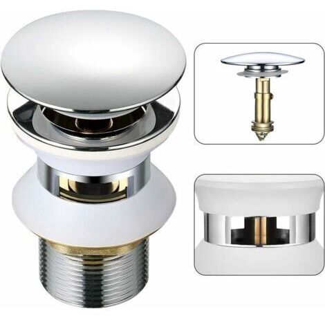 Phasat – Bonde de lavabo 1-1/4 avec trop-plein pop-up automatique – Laiton chromé résistant à la corrosion – Installation facile pour éviers standard - BAIN 1-1 (1/4)