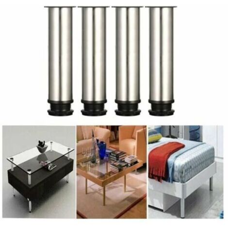 Furniture Leg-Set of 4 Stainless Steel Height Adjustable Furniture Legs ...
