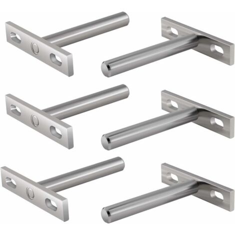 6 Pièces Supports en Métal pour Étagère Flottante,3 Pouces Fixations Cachées Support Plateau Flottant Caché Support pour Support Mural (1/4)