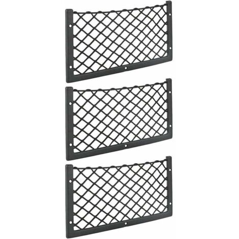 Kartokner - Lot de 3 filets de rangement pour voiture - 36 x 18 cm - Haute élasticité, filet de rangement pour bagages, magazines - T4 T5 T6 - Pour van, caravane, camping-car, camion
