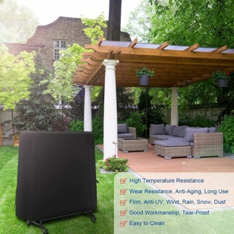 Housse de Table de Ping-Pong Couverture pour Table de Ping Pong Bache Table de Ping Pong 420D Oxford Bache de Protection étanche Anti-UV Anti-poussière pour Intérieur/ Extérieur 185x70x165 cm (1/4)