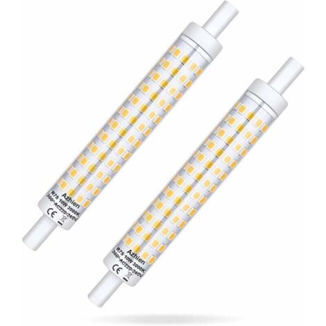 Ampoule LED R7S 118 mm à intensité variable 10 W R7S 118 mm Blanc chaud 3000 K 10 W Ampoule halogène équivalente à 48 W 60 W 75 W 1000 lm 360 degrés R7S J118 Capuchon linéaire sans scintillement Lot d (1/4)