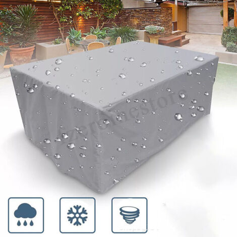 Garden Furniture Cover, Rectangular for Garden Table Furniture Set, Snow Protection Waterproof Dustproof Anti-UV Breathable, Waterproof and Winterproof 210D Oxford, Gray, 120 120 74cm (1/5)