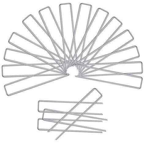 XVX lot de 100 piquets de fixation en acier 3mm, 150 mm long, 40 mm large, (1/4)