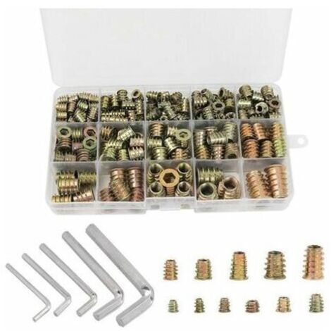 XVX Écrous Hexagonaux M4 M5 M6 M8 M10 avec Inserts Filetés, Alliage de Zinc Insert Fileté Hexagonale Écrous Inserts(230PCS) (1/4)