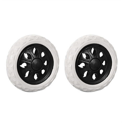 XVX – Lot de 2 roulettes de rechange 16 cm – Mousse de caoutchouc et plastique – Pour chariots de courses et poussettes – Installation facile (1/4)