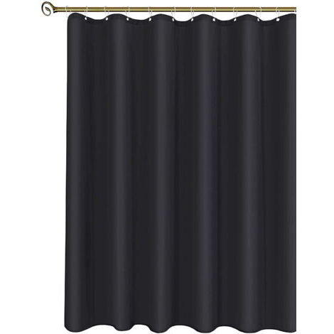 Narrow fabric shower curtain with black lining, 36 inches wide by 72 inches long, water-resistant bathroom curtains, rust-resistant grommets (6 holes) at the bottom. (1/4)