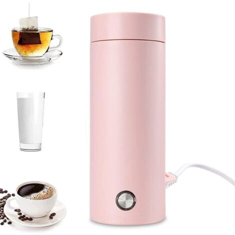 Mini Electric Travel Kettle 400ml – 304 Stainless Steel – Boils Fast in 5 Min – Warming Cup for Tea, Coffee, Milk