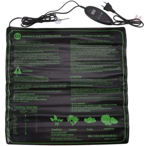 6-speed heated mat for seedlings, adjustable temperature, waterproof, starter mat for flowering grasses, EU plug 220-240V (1/4)
