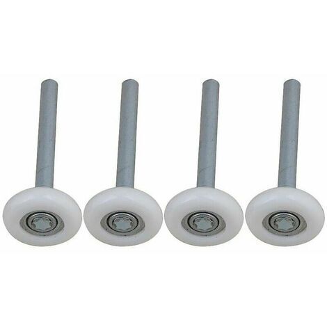 Set of 4 sealed ball-bearing nylon garage door rollers with 115mm stem