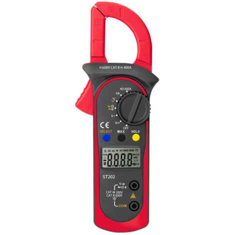 Digital clamp meter, auto-measuring multimeter and voltmeter, voltage tester, AC, resistance, continuity, diode test (1/4)