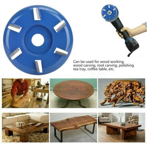 Wood Cutting Disc, 6-Tooth Steel Wood Carving Disc, Woodworking Tool, Angle Grinder, Hardwood Accessories (02) (1/4)