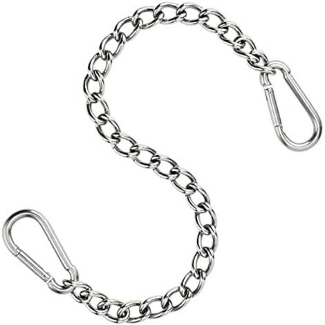 304 Stainless Steel Hanging Chair Chain - 66 cm - with Two Carabiners - Up to 350 kg - for Sandbag - Hanging Chair and Hammock Extension