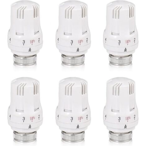 Thermostatic radiator head M30 x 1.5 – Pack of 6 – Automatic temperature control – Frost protection (1/4)